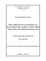 Phát triển dịch vụ E-banking tại Ngân hàng Phát triển Nông nghiệp và Nông thôn, chi nhánh tỉnh Kon Tum