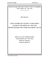 Nâng Cao Hiệu Quả Tổ Chức Và Hoạt Động Tại Trung Tâm Thông Tin - Thư Viện Trường Đại Học Công Nghệ Giao Thông Vận Tải