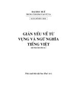 Giáo trình giản yếu về từ vựng và ngữ nghĩa tiếng việt phần 1 