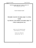 Tìm Hiểu Nguồn Tin Khoa Học Và Công Nghệ Tại Trung Tâm Thông Tin Khoa Học Và Công Nghệ Quốc Gia