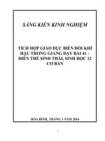Sáng kiến kinh nghiệm tích hợp giáo dục biến đổi khí hậu trong giảng dạy bài 41 – diễn thế sinh thái, sinh học 12 cơ bản