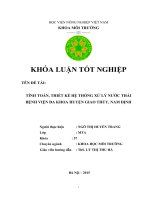 Tính Toán, Thiết Kế Hệ Thống Xư Lý Nước Thải Bệnh Viện Đa Khoa Huyện Giao Thủy, Nam Định