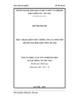 Thực Trạng Kiến Thức Thông Tin Của Sinh Viên Trường Đại Học Kiến Trúc Hà Nội