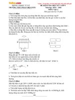 Đề thi học kì 1 môn Vật lý lớp 9 trường THCS Phan Bội Châu, Hải Dương năm 2015  2016 
