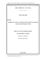 Nghiên Cứu Nhu Cầu Thông Tin Địa Chí Của Bạn Đọc Tại Thư Viện Tỉnh Bắc Ninh