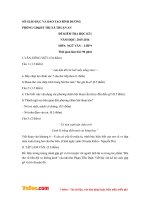 Đề thi học kì 1 môn Ngữ văn lớp 9 phòng GDĐT Thuận An, Bình Dương năm 2015  2016 