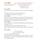 Đề thi học kì 1 môn Giáo dục công dân lớp 9 Phòng GDĐT Bình Thạnh, TP.HCM năm học 2015  2016 