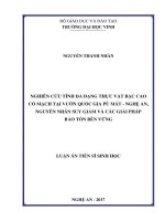 Nghiên cứu tính đa dạng thực vật bậc cao có mạch tại vườn quốc gia pù mát   nghệ an, nguyên nhân suy giảm và các giải pháp bảo tồn bền vững 