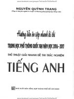 (Tiếng Anh) Hướng dẫn ôn tập nhanh kỳ thi THPT Quốc Gia và các thủ thuật giải nhanh trắc nghiệm môn Tiếng Anh