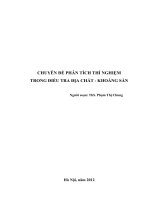 CHUYÊN ĐỀ PHÂN TÍCH THÍ NGHIỆM  TRONG ĐIỀU TRA ĐỊA CHẤT  KHOÁNG SẢN