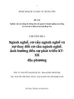 2013 CD 6 ngành nghề, cơ cấu ngành nghề  và sự thay đổi cơ cấu ngành nghề, ảnh hưởng của nó đến sự phát triển KT XH địa phương 