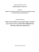 2014 CD 22 báo cáo về khả năng khai thác nguồn lực sản xuất của DN hưng yên qua kết quả khảo sát 