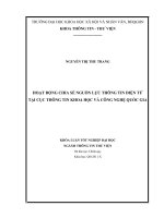 Hoạt Động Chia Sẻ Nguồn Lực Thông Tin Điện Tử Tại Cục Thông Tin Khoa Học Và Công Nghệ Quốc Gia