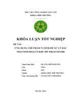 Ứng Dụng Chế Phẩm Vi Sinh Để Xử Lý Rác Thải Sinh Hoạt Ở Khu Đô Thị Ecopark