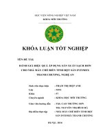 Đánh Giá Hiệu Quả Áp Dụng Sản Xuất Sạch Hơn Cho Nhà Máy Chế Biến Tinh Bột Sắn INTIMEX Thanh Chương, Nghệ An