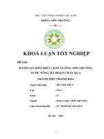 Đánh Giá Diễn Biến Chất Lượng Môi Trường Nước Sông Mã Đoạn Chảy Qua Thành Phố Thanh Hóa
