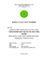 Đánh Giá Thực Trạng Quản Lý Chất Thải Công Nghiệp Nguy Hại Các Khu Công Nghiệp Đình Trám Và Song Khuê, Nội Hoàng, Tỉnh Bắc Giang