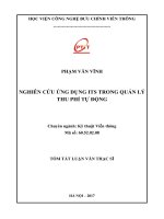 Nghiên cứu ứng dụng ITS trong quản lý thu phí tự động (tt)