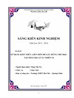 SKKN Sử Dụng Kiến Thức Liên Môn Để Gây Hứng Thú Học Tập Phần Địa Lí Tự Nhiên 10