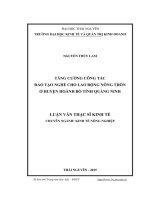 Tăng cường công tác đào tạo nghề cho lao động nông thôn ở huyện Hoành Bồ tỉnh Quảng Ninh (LV thạc sĩ)