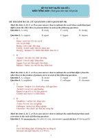 đề thi thpt quốc gia tiếng anh hay giải chi tiết