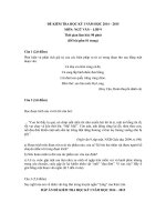 Đề kiểm tra học kỳ I môn Ngữ Văn lớp 9 năm 2014  2015 