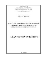 Quản lý nhà nước đối với viện trợ phát triển chính thức (ODA) ở một số nước Châu Á và bài học kinh nghiệm cho Việt Nam