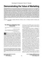 Demonstrating the value of marketing