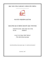 Khai phá quan điểm dữ liệu Twitter (tt)