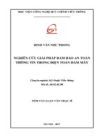 Nghiên cứu giải pháp đảm bảo an toàn thông tin trong điện toán đám mây (tt)