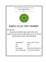 Đánh Giá Tỉnh Hình Thực Hiện Tiêu Chí 17 Trong Xây Dựng Nông Thôn Mới Tại Xã Vũ Thắng, Huyện Kiến Xương, Tỉnh Thái Bình