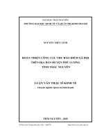 Hoàn thiện công tác thu Bảo hiểm xã hội trên địa bàn huyện Phú Lương, tỉnh Thái Nguyên (LV thạc sĩ)