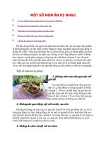 MỘT số món ăn kỵ NHAU