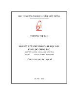 Nghiên cứu phương pháp học sâu cho lọc cộng tác (tt)