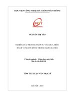 Nghiên cứu phương pháp tư vấn dựa trên hành vi người dùng mạng xã hội (tt)