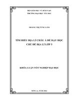 Tìm hiểu địa lí châu Á để dạy học chủ đề địa lí lớp 5