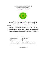 Đánh Giá Hiện Trạng Quản Lý Chất Thải Khu Công Nghiệp Nguy Hại Tại Các Khu Công Nghiệp Quang Châu Và Vân Trung, Tỉnh Bắc Giang