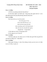 Đề kiểm tra học kì 1 môn Ngữ văn lớp 9 năm học 2015  2016 trường THCS Phan Châu Trinh, Quảng Nam