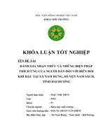 Đánh Giá Nhận Thức Và Những Biện Pháp Thích Ứng Của Người Dân Đối Với Biến Đổi Khí Hậu Tại Xã Nam Hưng, Huyện Nam Sách, Tỉnh Hải Dương