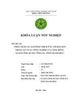 Phân Tích Các Giải Pháp Thích Ứng Với Hạn Hán Trong Sản Xuất Nông Nghiệp Của Cộng Đồng Xã Hải Lĩnh, Huyện Tĩnh Gia, Tỉnh Thanh Hóa
