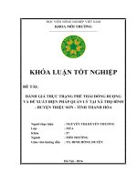 Điều Tra Thực Trạng Phế Thải Đồng Ruộng Và Đề Xuất Biện Pháp Sử Dụng Hiệu Quả Phế Thải Đồng Ruộng Tại Xã Thọ Bình, Huyện Triệu Sơn, Tỉnh Thanh Hóa