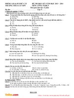 Đề thi học kì 1 môn Công nghệ lớp 9 trường THCS Cát Sơn, Phù Cát năm 2013  2014 