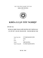 Đánh Giá Hiện Trạng Môi Trường Đất Trồng Rau Xã Yên Mỹ, Huyện Thanh Trì, Hà Nội