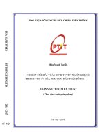 Nghiên cứu bài toán định tuyến xe, ứng dụng trong tối ưu hóa thu gom rác thải đô thị (LV thạc sĩ)