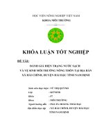 Đánh Giá Hiện Trạng Nước Sạch Và Vệ Sinh Môi Trường Nông Thôn Tại Đại Bàn Xã Hải Chính, Huyện Hải Hậu, Tỉnh Nam Định