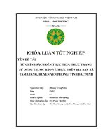 Từ Chính Sách Đến Thực Tiễn – Thực Trạng Sử Dụng Thuốc Bảo Vệ Thực Vật Trên Địa Bàn Xã Tam Giang, Yên Phong, Bắc Ninh