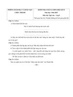 Đề thi học kì 2 môn Ngữ văn lớp 9 Phòng GDĐT Châu Thành, Đồng Tháp năm học 2016  2017 