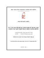 Tư vấn người dùng Twitter sử dụng lọc cộng tác kết hợp phát hiện cộng đồng (LV thạc sĩ)