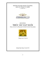 Thức ăn vật nuôi bài giảng dành cho sinh viên KTNN va BVTV