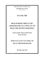 Hoạch định chiến lược kinh doanh của Công ty Cổ phần Mía Đường ĐăkNông